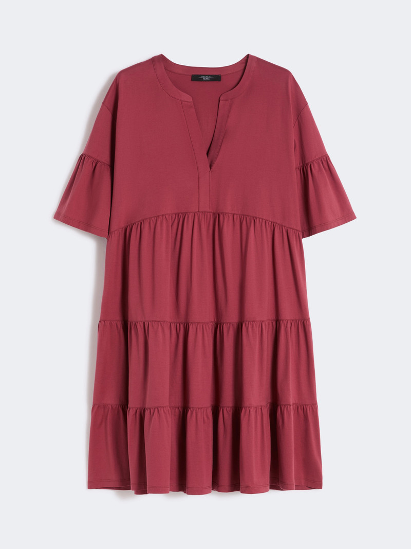SAGGINA Cotton jersey kaftan dress - CHERRY 1