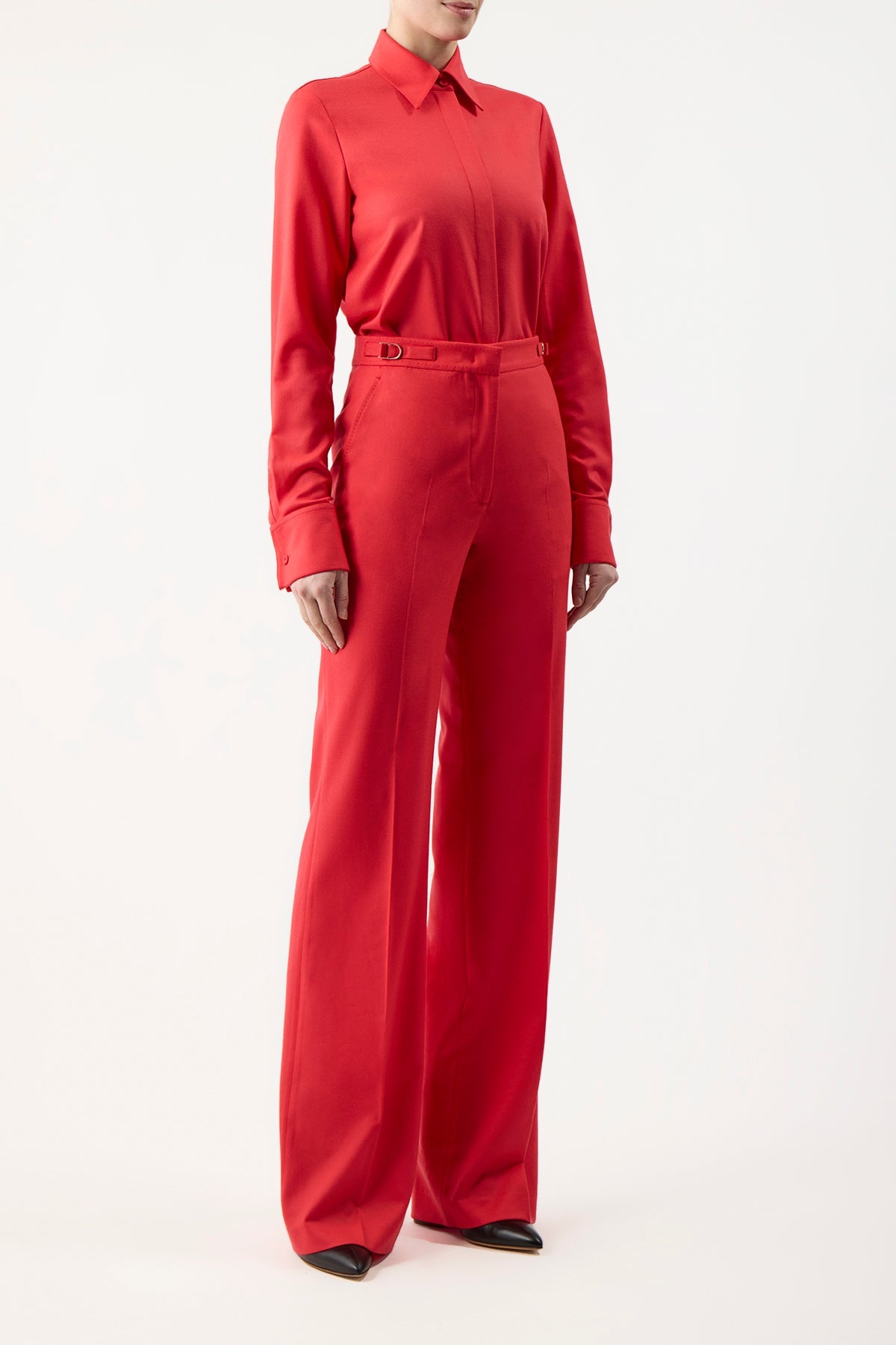 Vesta Pant in Red Topaz Wool - 3