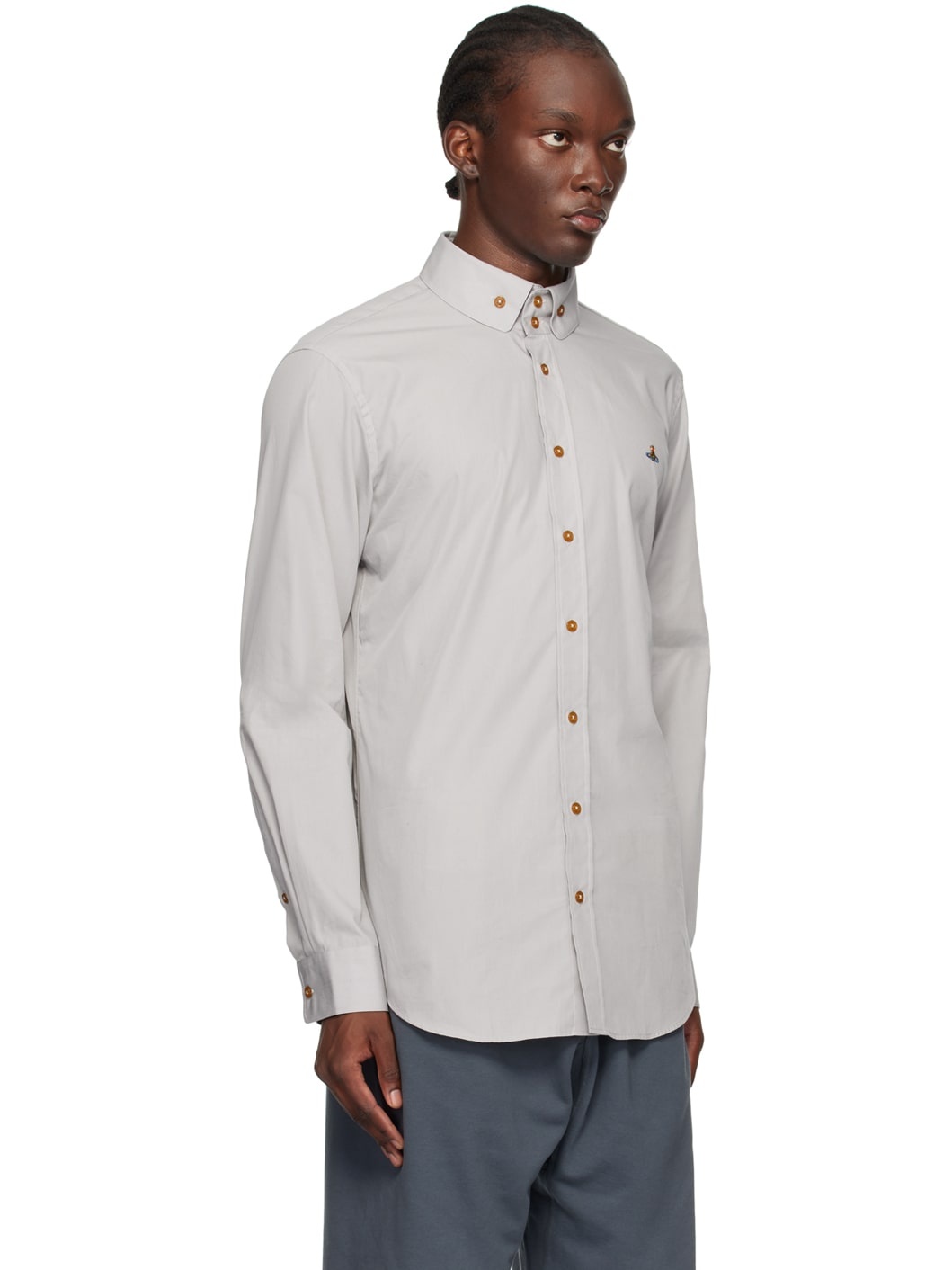 Gray Two Button Krall Shirt - 2