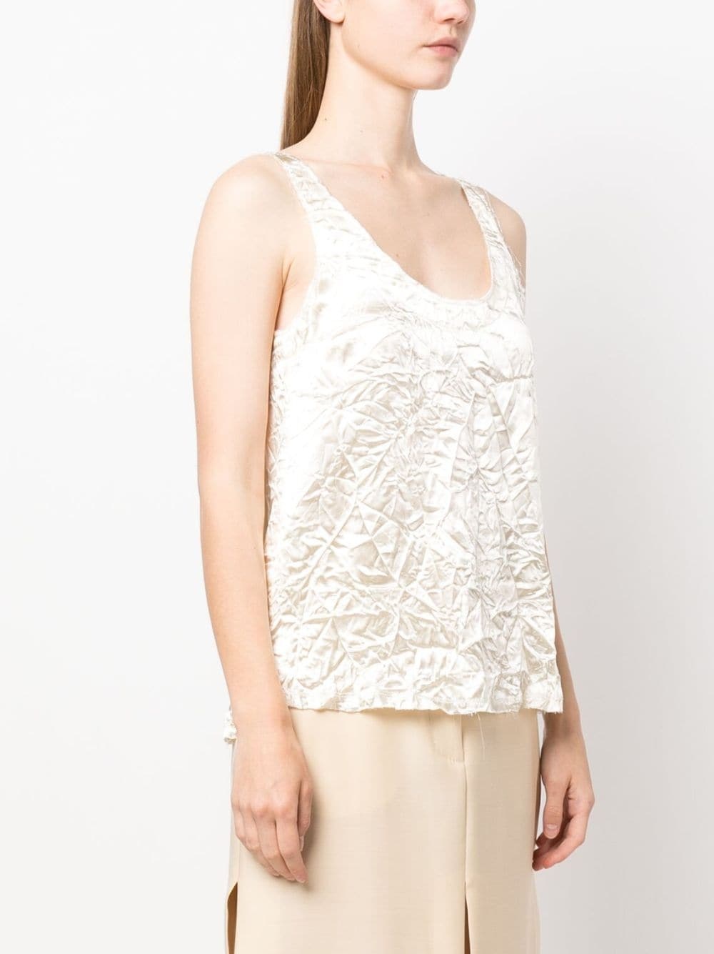 V-back crinkled-effect top - 3