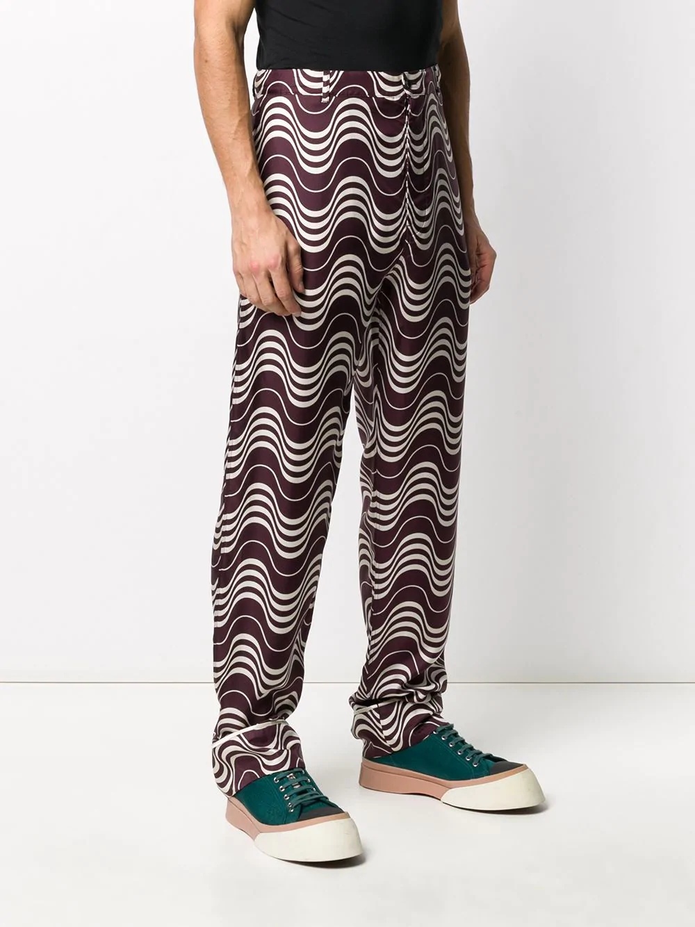 swirly print trousers - 3