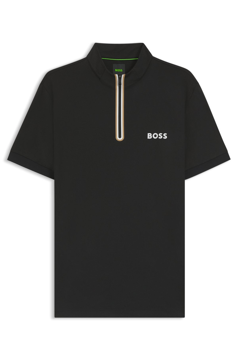 ACTIVE ZIP-NECK T-SHIRT IN STRETCH-MESH JERSEY 1