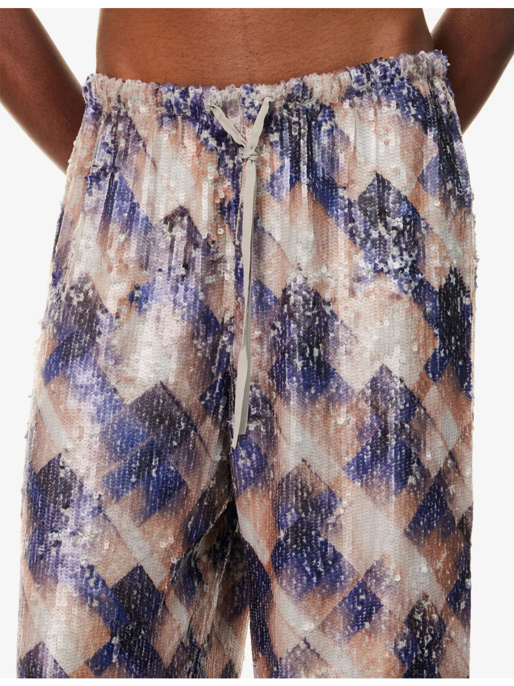 Sequin Drawstring Woven Trousers - 5