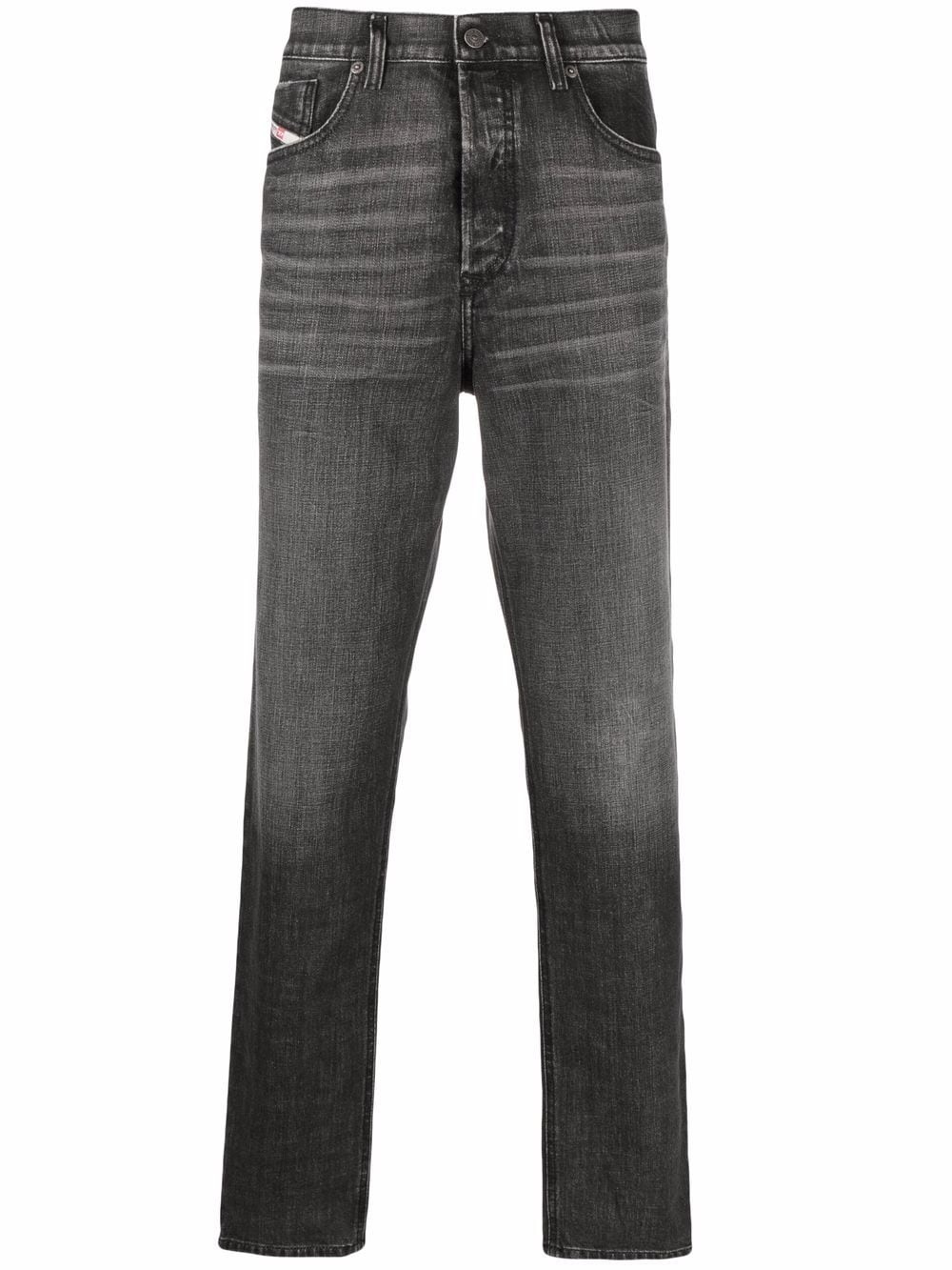 straight-leg dark-wash jeans - 1