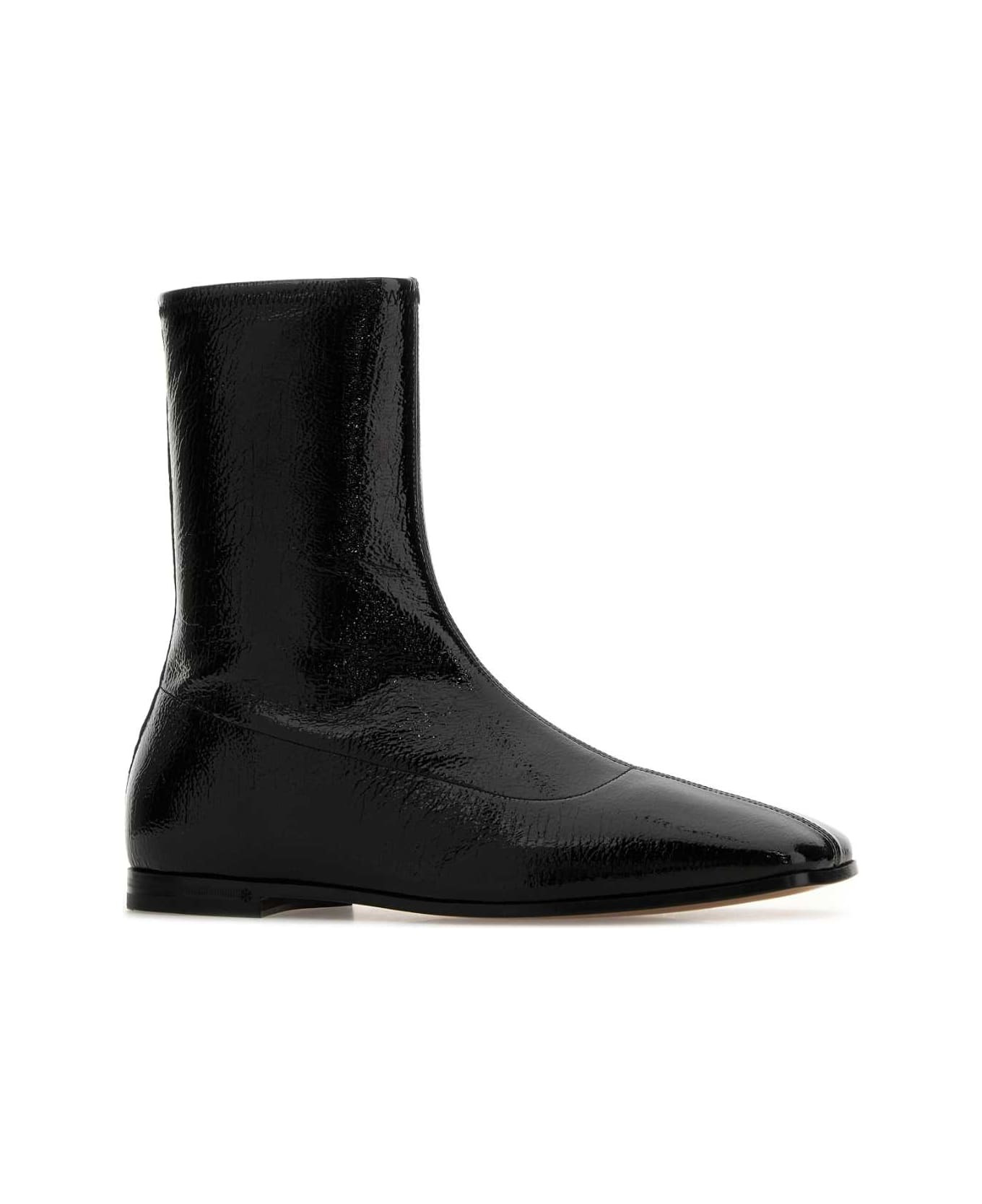 Black Leather Vlogo Signature Boots - 2
