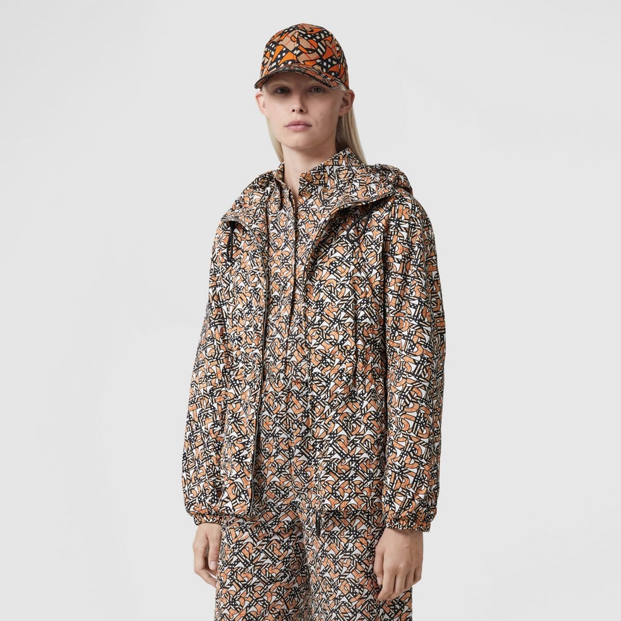 Monogram Print Nylon Hooded Jacket - 6