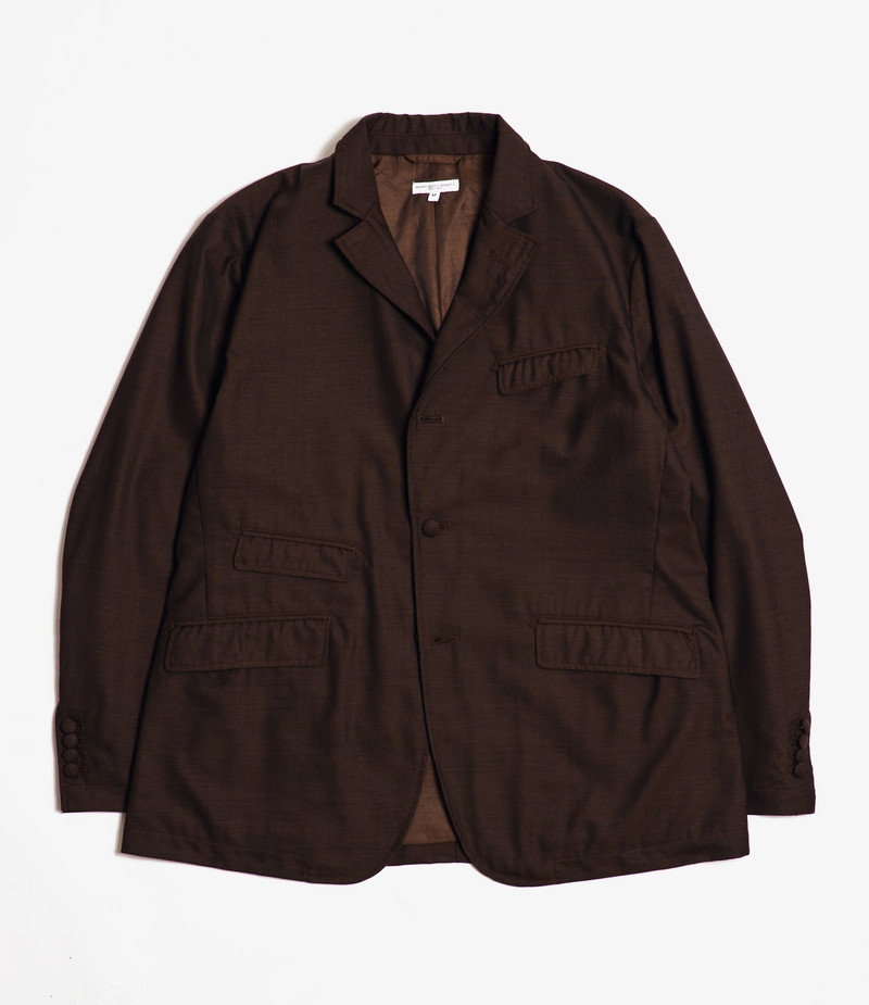 Andover Jacket for Nepenthes NY and Blue in Green - Dark Brown Tropical Wool 1