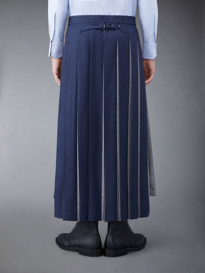 Wool Low Rise Ankle Length Pleated Skirt 3