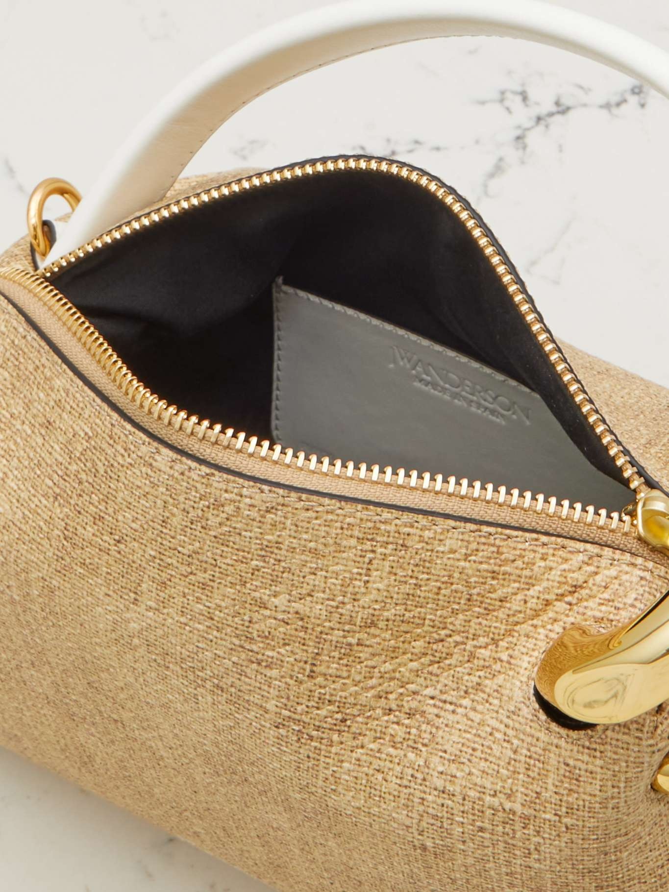 JWA Corner small chain-embellished printed textured-leather shoulder bag - 5