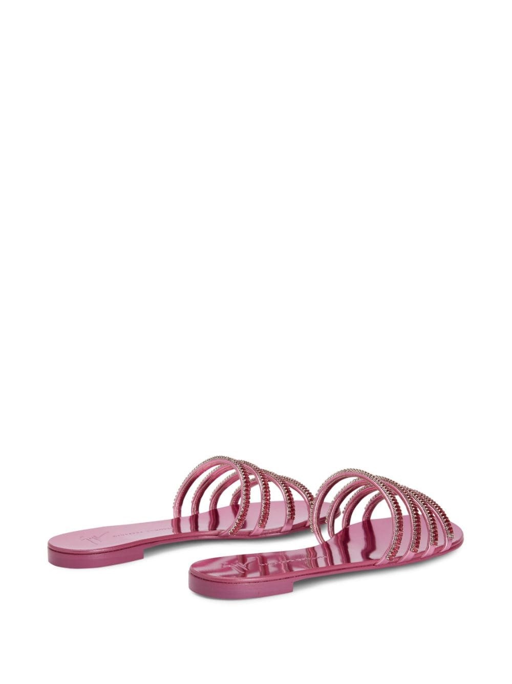 Iride Crystal leather slides - 3