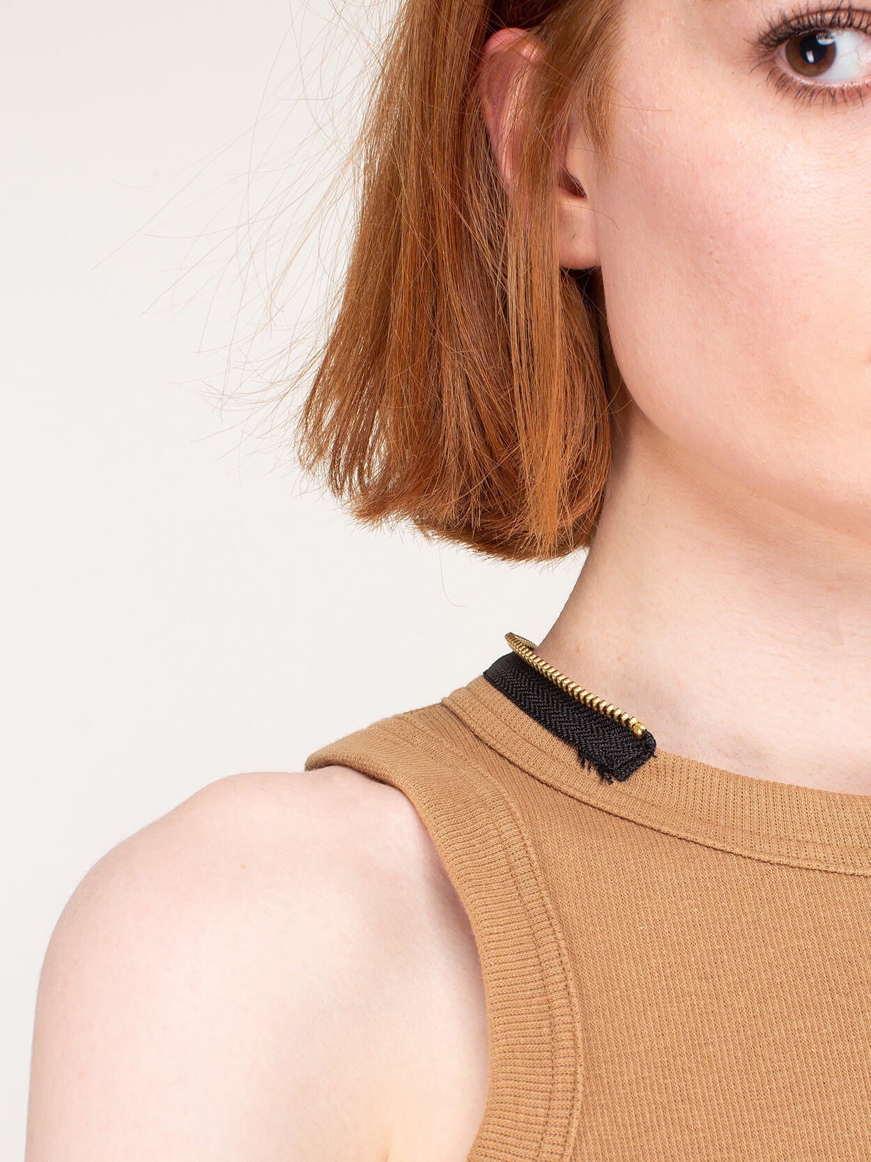Chiffon x Jersey T-Shirt Knit beige - 3