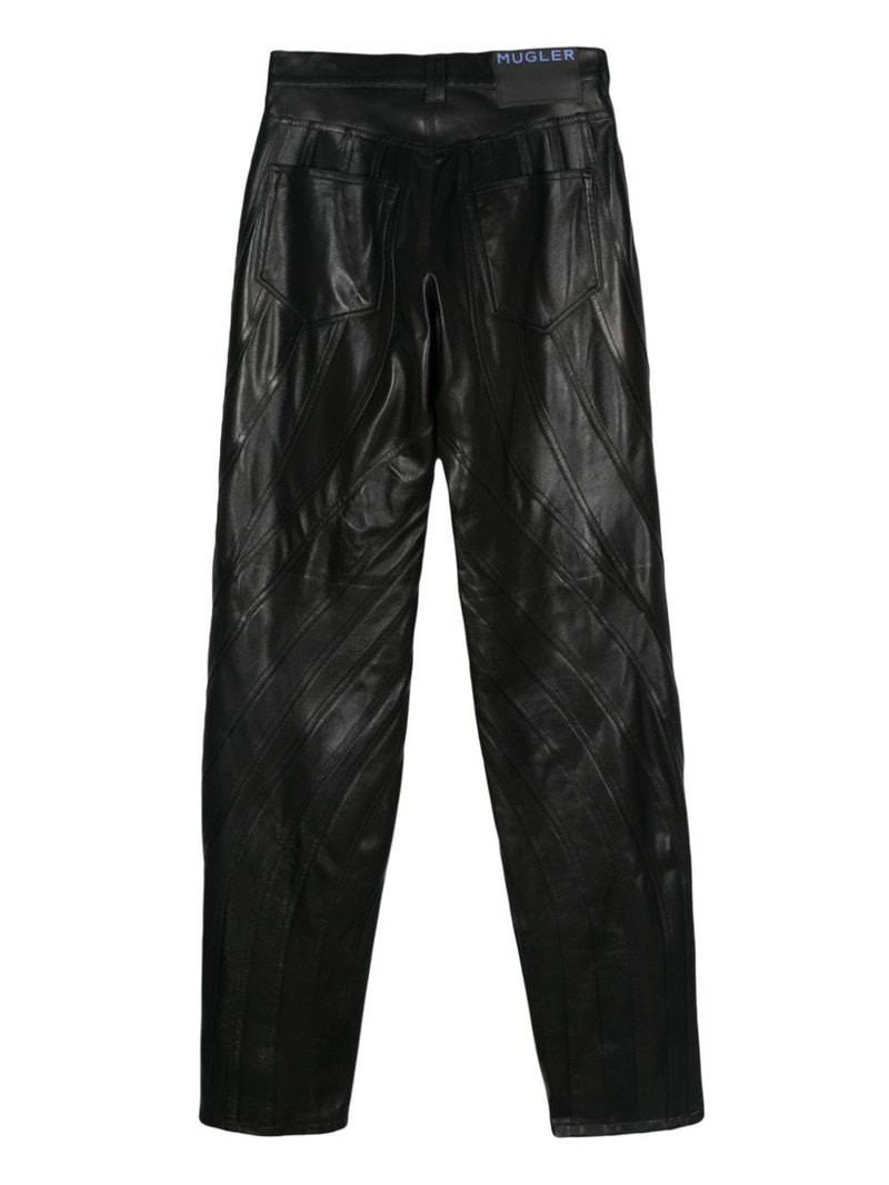 MUGLER Spiral leather trousers outlook