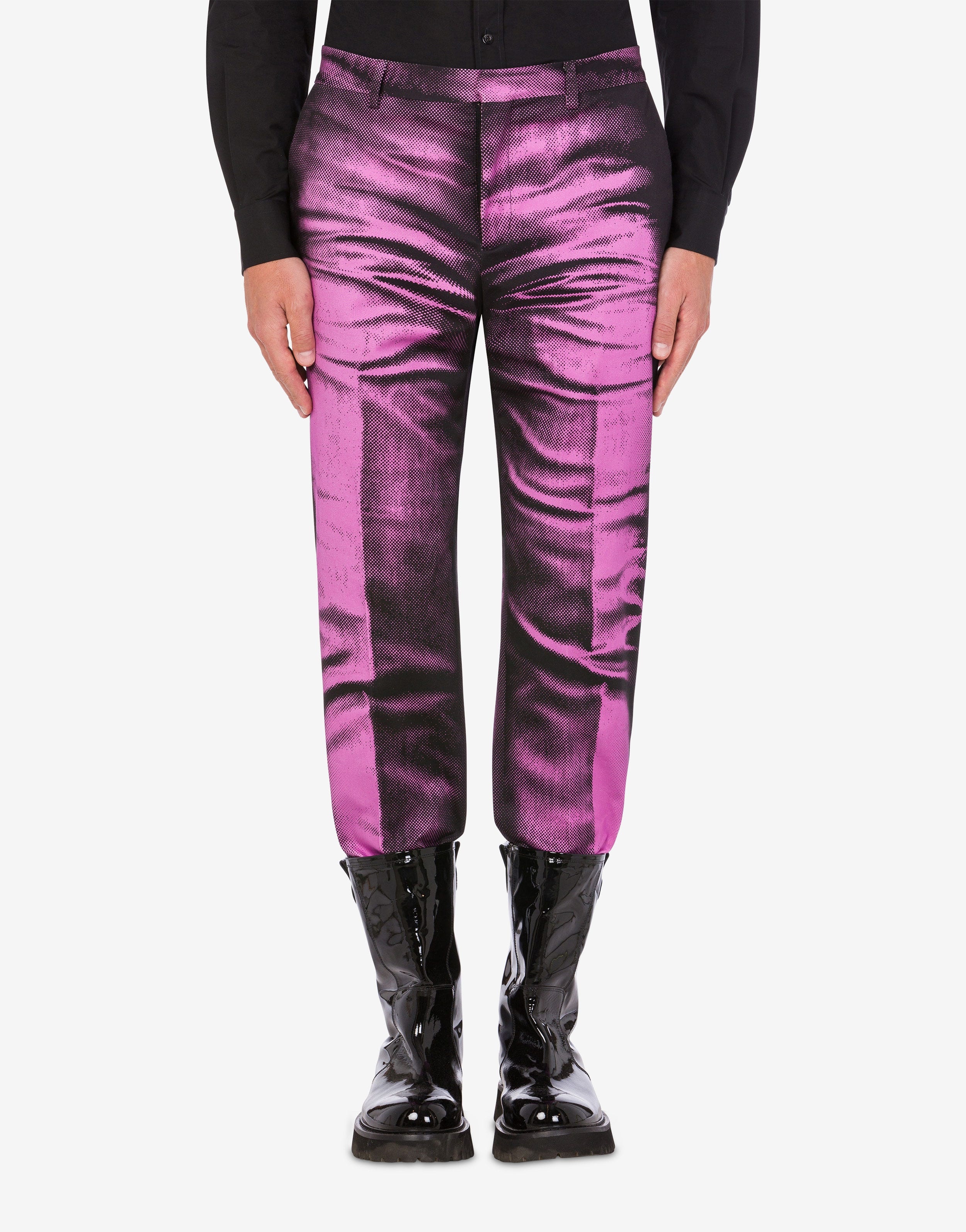 SHADOWS PRINT STRETCH GABARDINE TROUSERS - 2