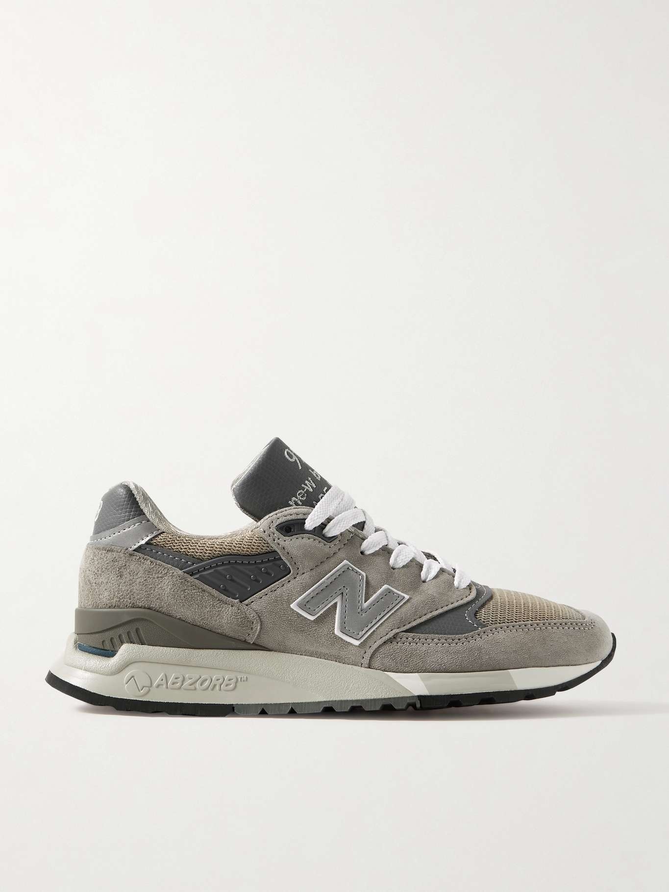 Made in USA 998 Core rubber-trimmed leather, mesh and suede sneakers - 1