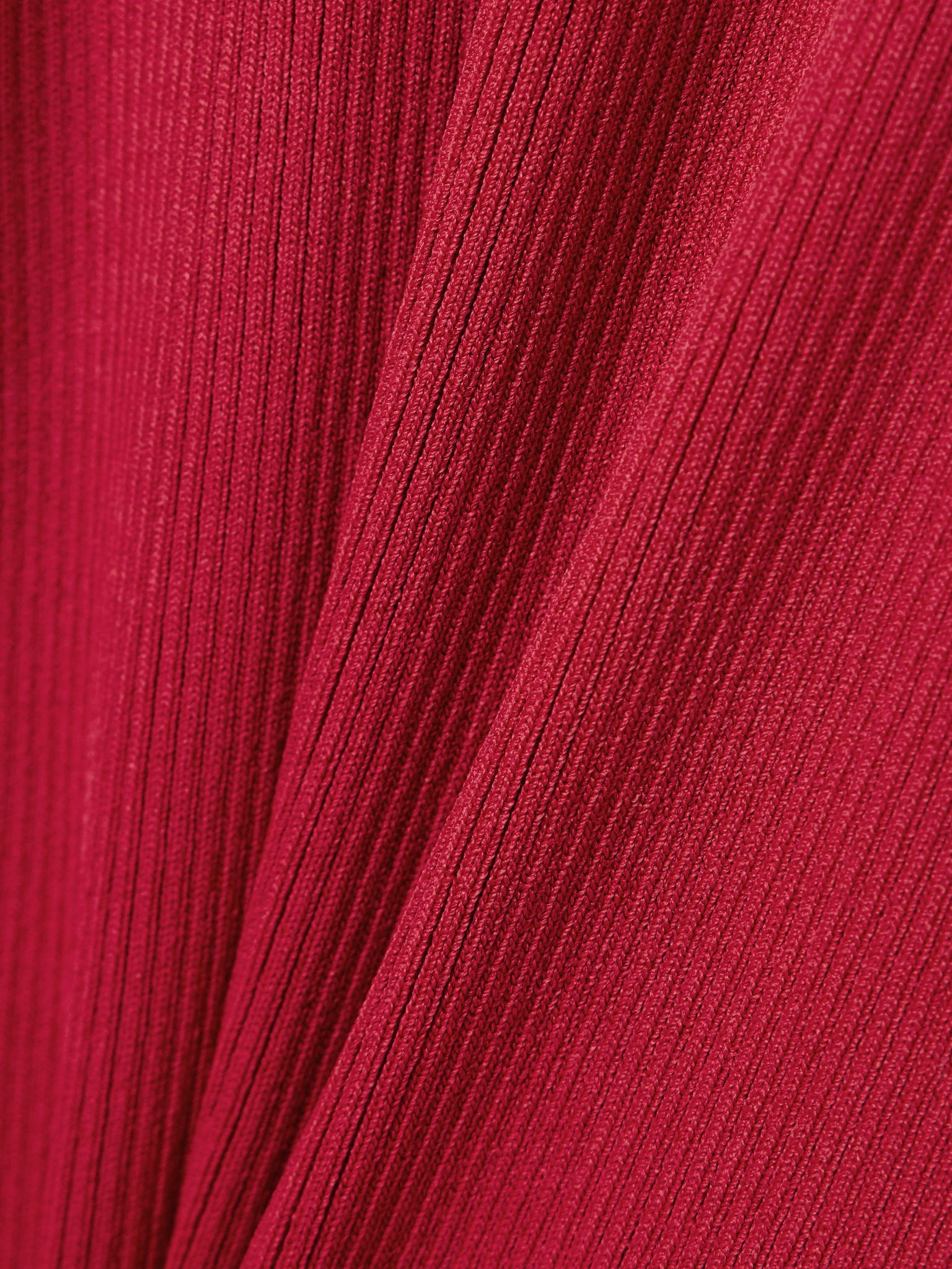 Lois off-the-shoulder ribbed-knit midi dress Red - 4