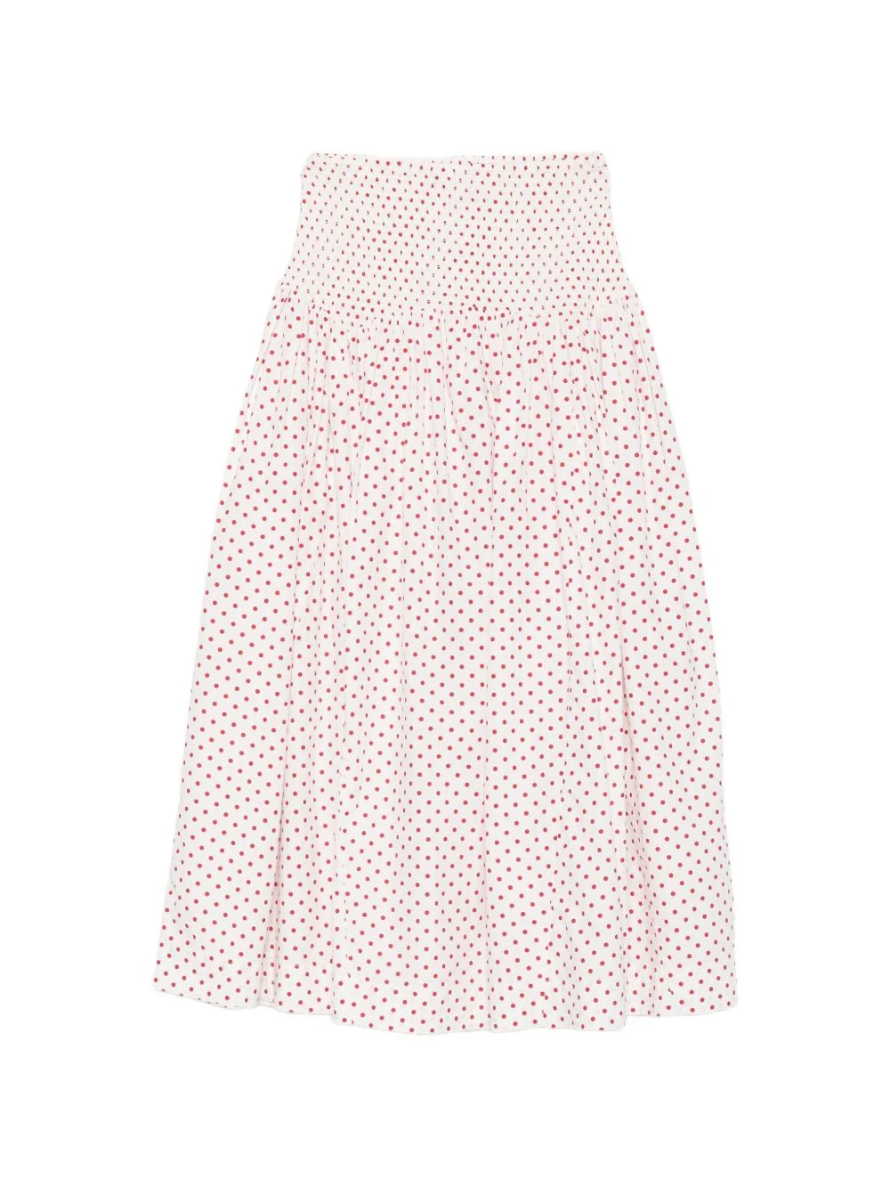 Layla polka-dot smocked midi skirt - 1