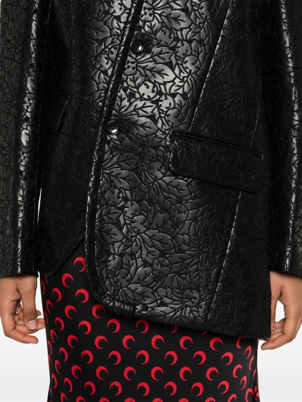 embossed asymmetric blazer - 5