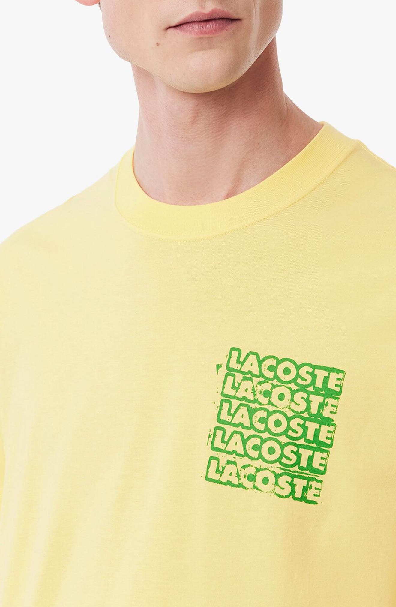 Lacoste Stencil Classic Fit Graphic T-Shirt in Gzi Yellow/Calathea at Nordstrom - 3