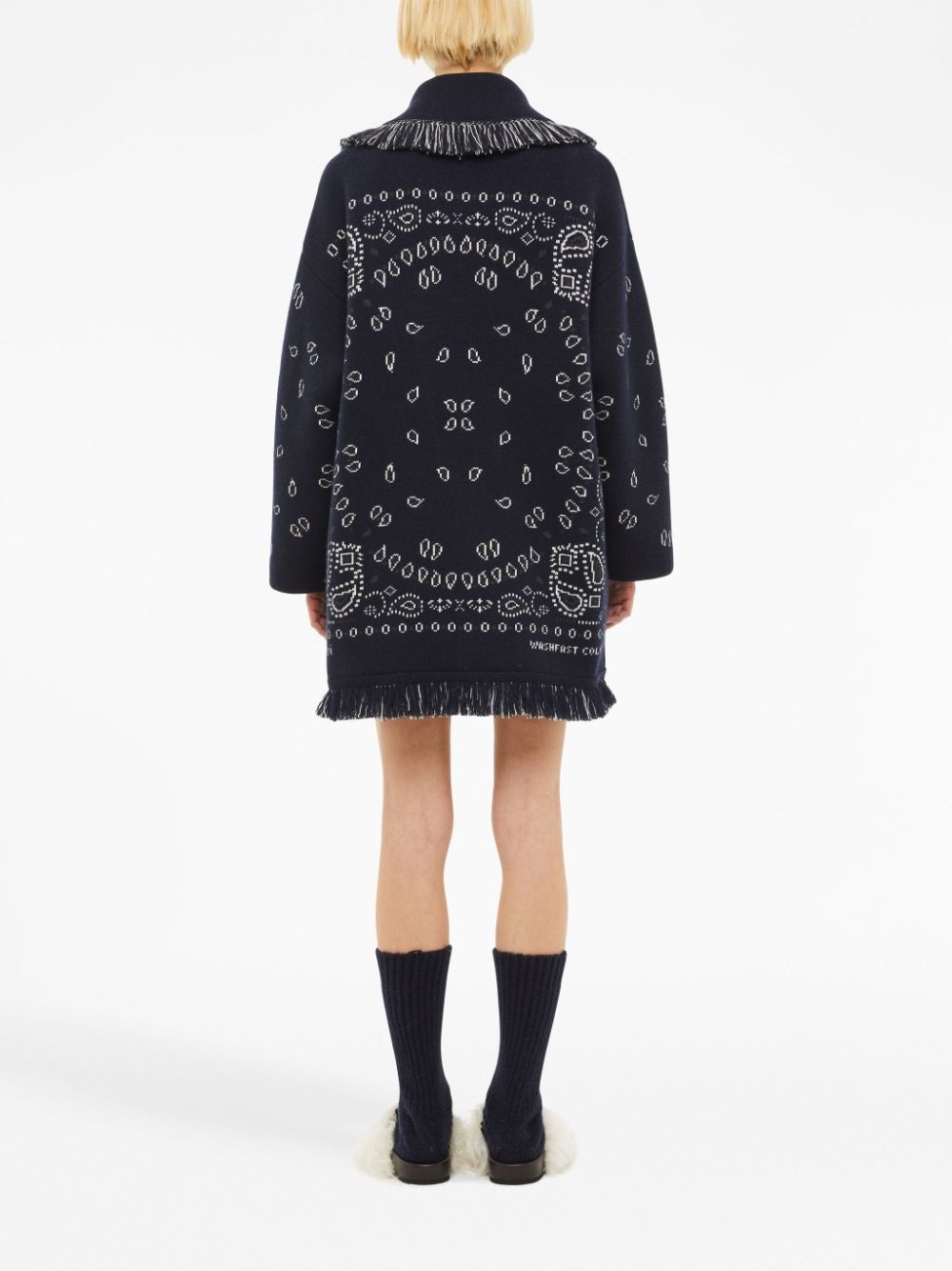 Bandana jacquard cashmere cardigan - 4