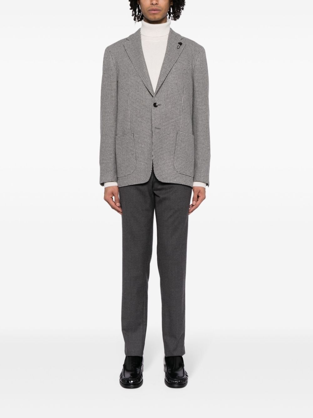 pressed-crease mÃ©lange tailored trousers - 2