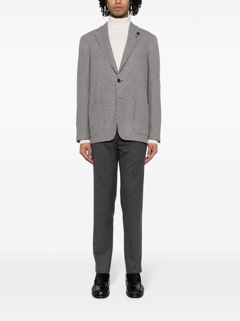 LARDINI pressed-crease mÃ©lange tailored trousers outlook