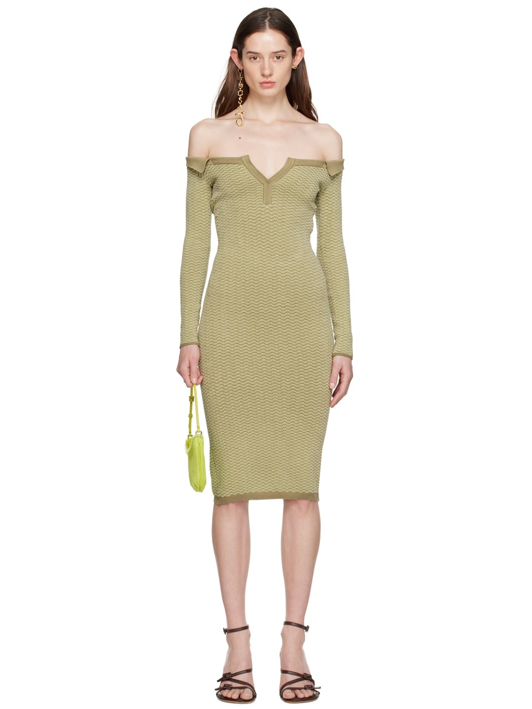 Green 'La Robe Maille Pampero' Midi Dress - 1