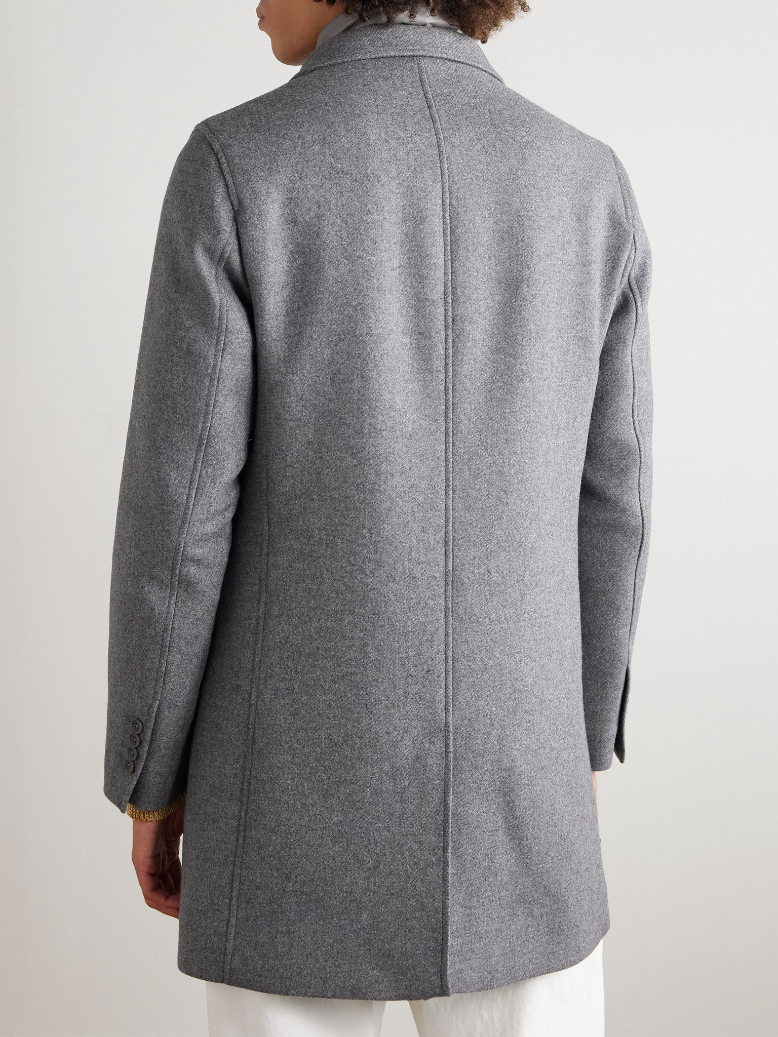 Convertible Padded Wool-Blend and Quilted Shell Coat Gray - 4
