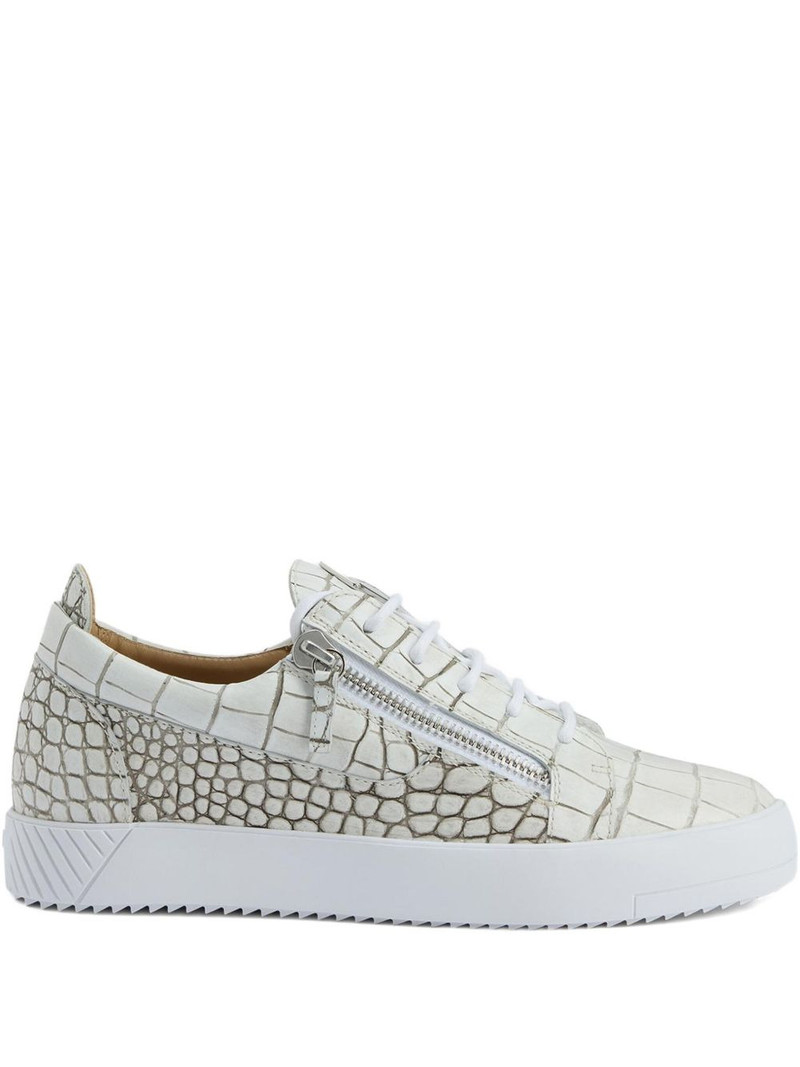 Frankie crocodile-effect zip sneakers 1