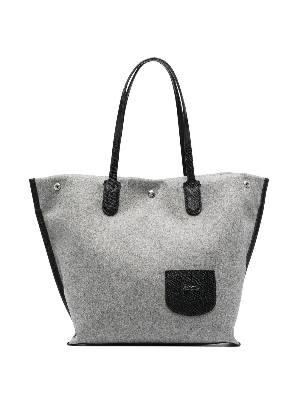 embossed-logo felt tote bag - 1