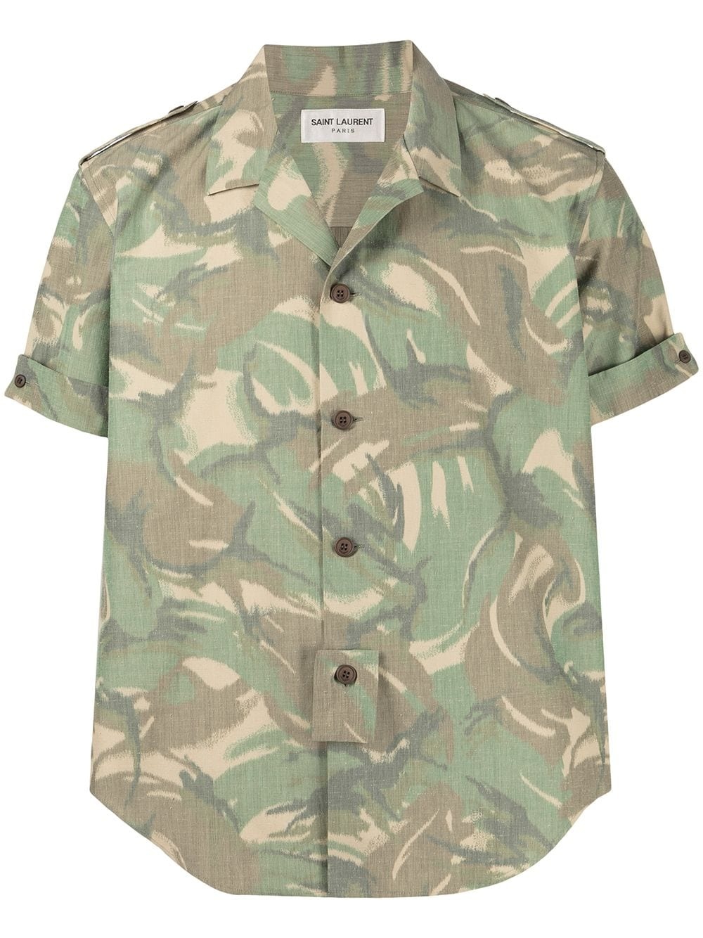 camouflage print short-sleeve shirt - 1