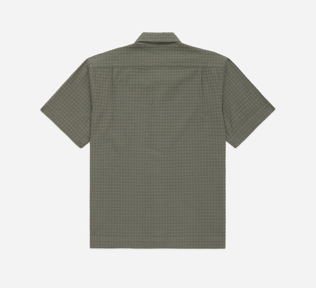 Resort Shirt - Olive Geo Weave - 2
