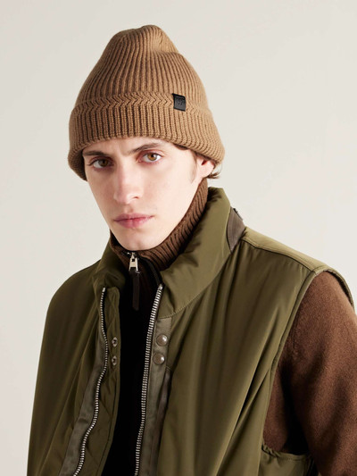 TOM FORD Leather-Trimmed Ribbed Wool and Cashmere-Blend Beanie outlook