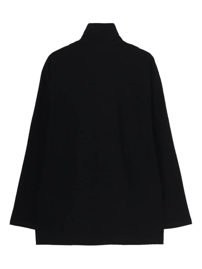 Yohji Yamamoto padded-collar half-zip sweater outlook