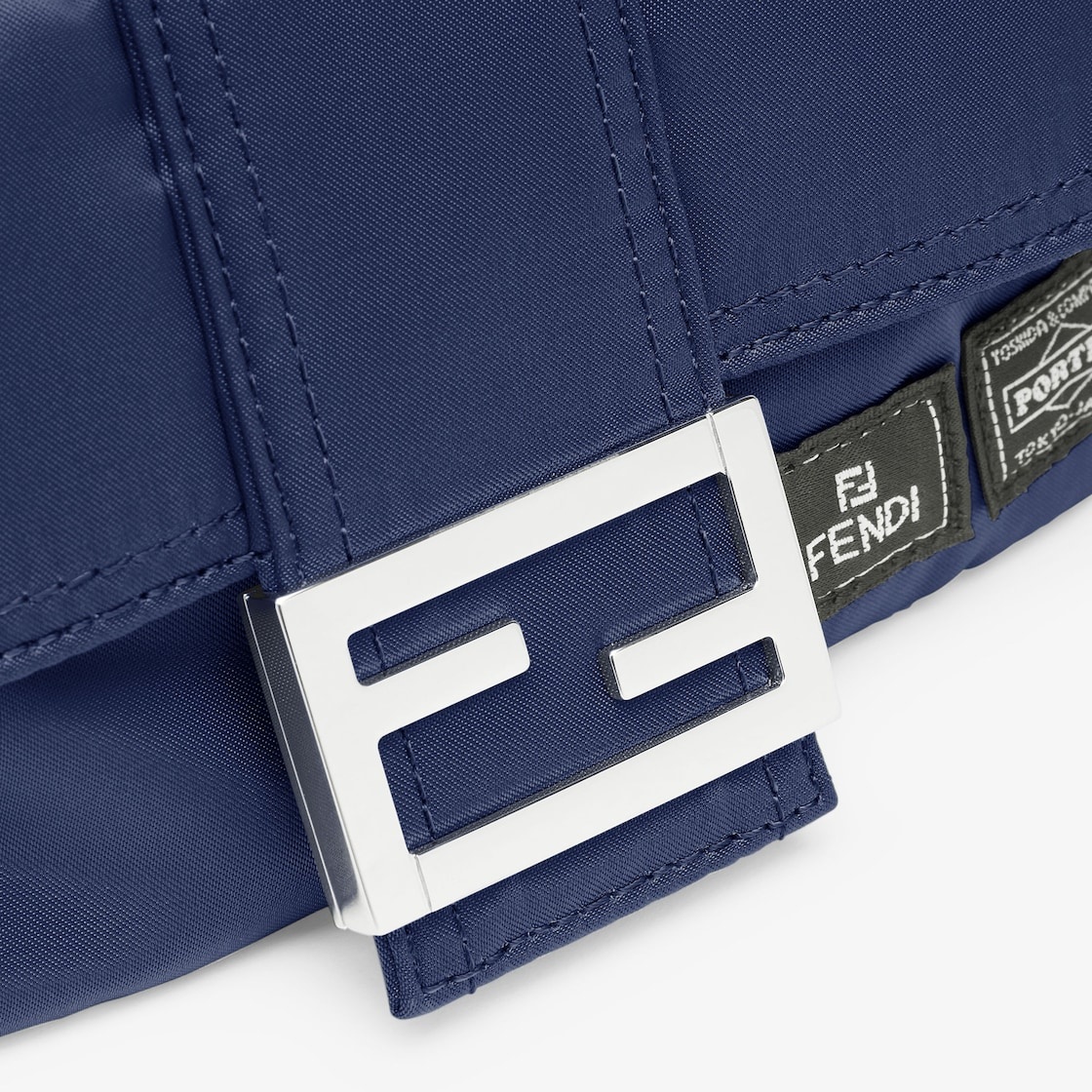 Baguette mini mobile phone pouch made of strong, high performance dark blue Porter® nylon with squar - 5
