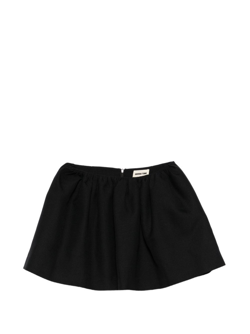 gathered A-line mini skirt 1