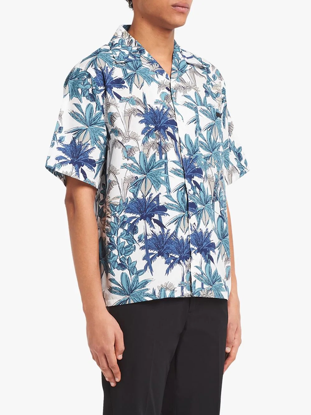 palm tree print bowling shirt - 3