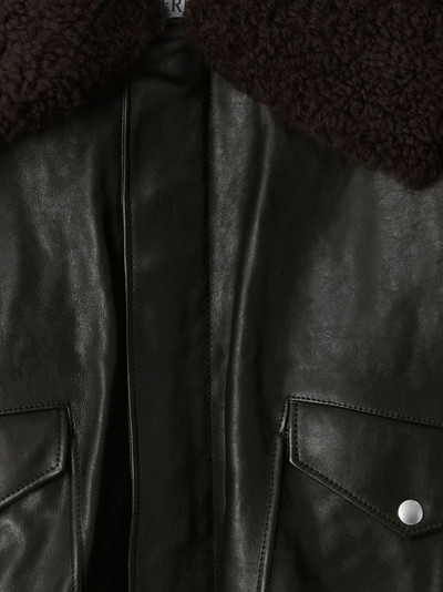 Burberry shearling-collar leather jacket outlook
