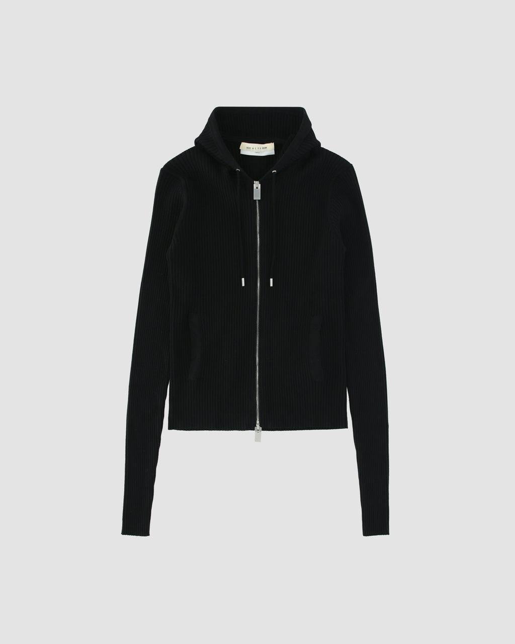 RIBBED KNIT HOODIE - 1