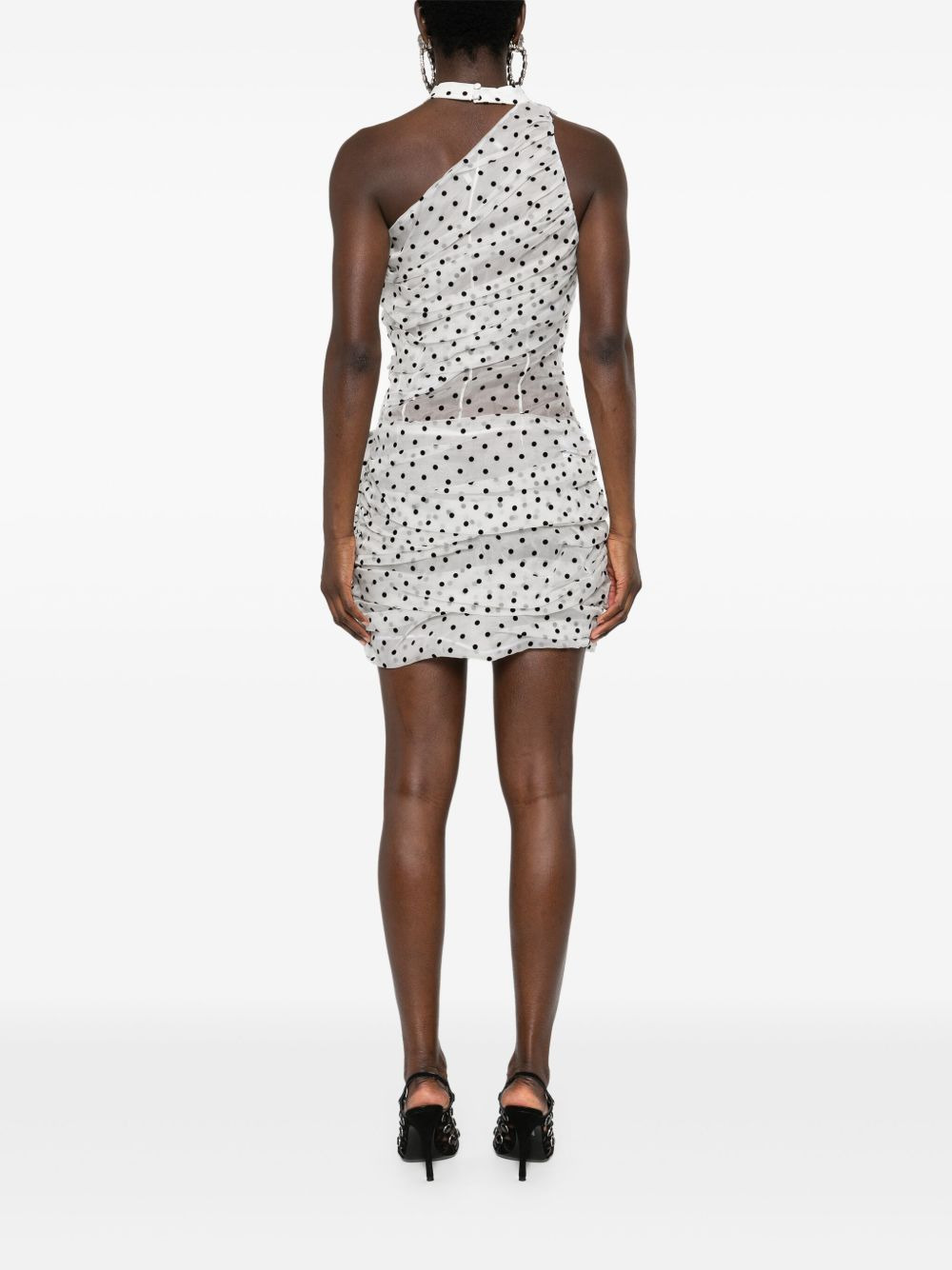 polka-dot organza mini dress - 4