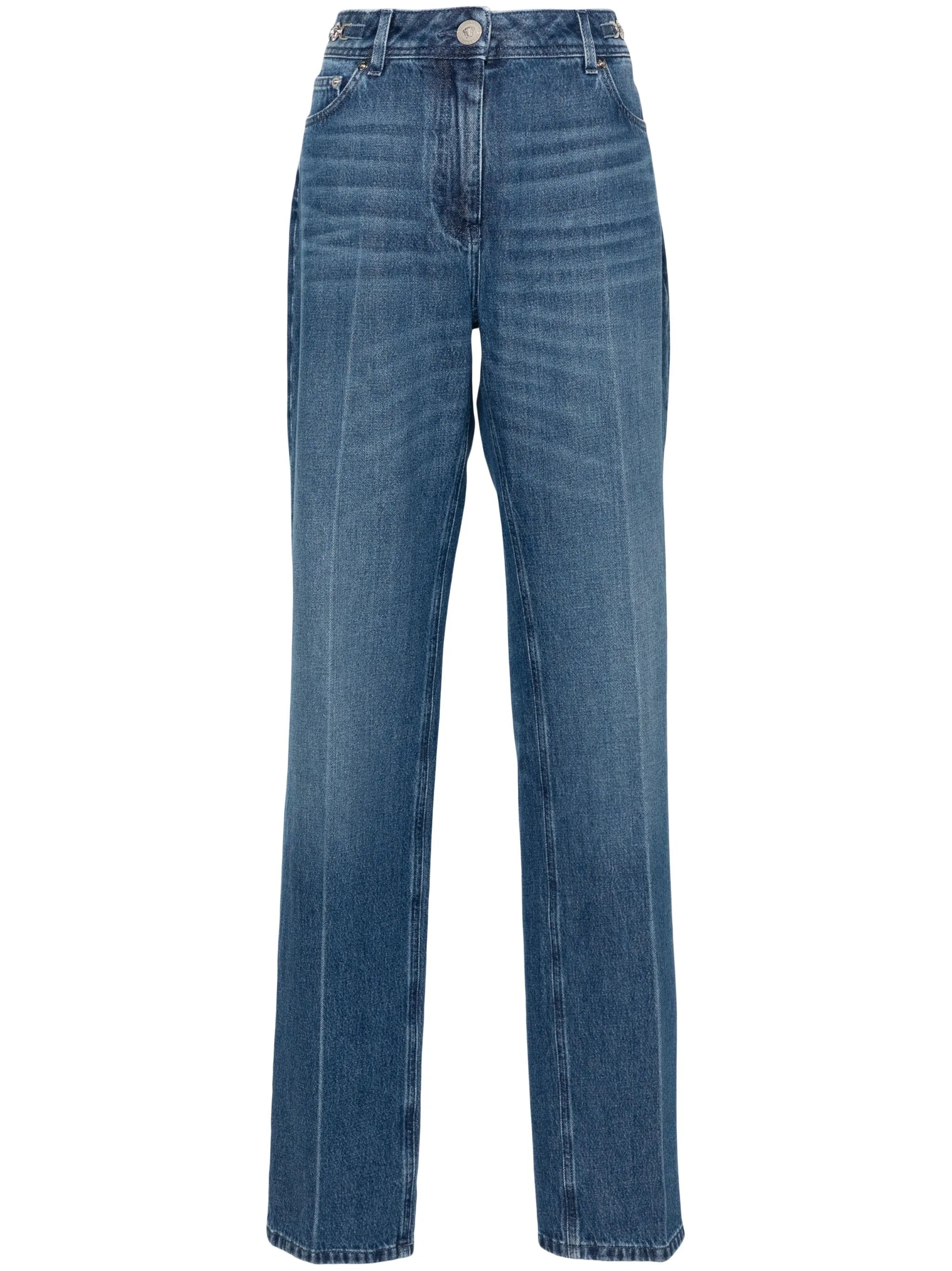 logo-plaque straight-leg jeans - 1