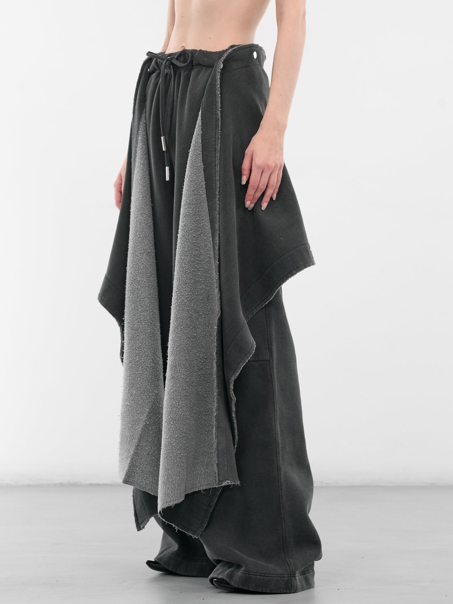 Gray Deconstructed Fleece Sweatpants - 2