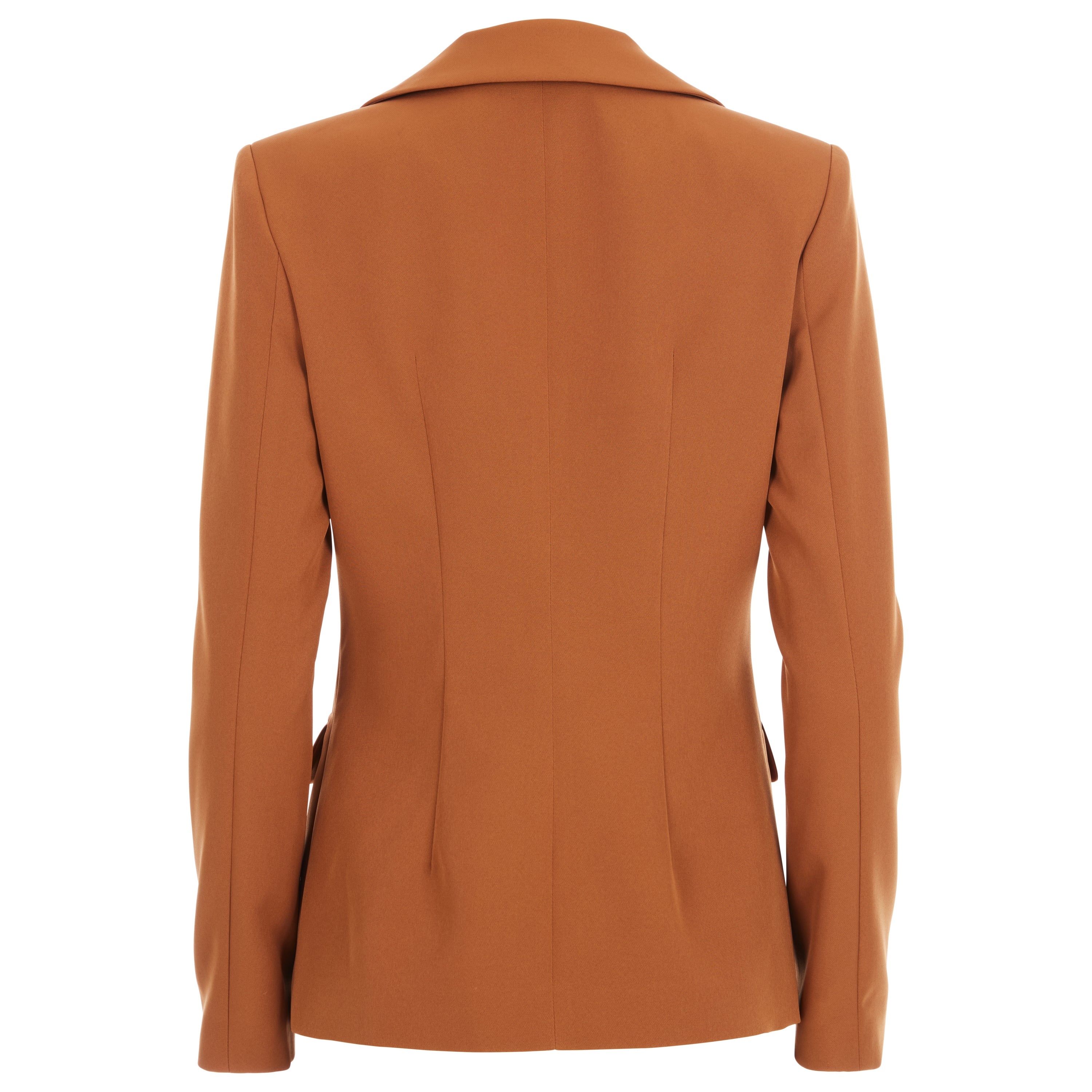 Stretch Wool Crepe Two Layer Blazer Congac - 2