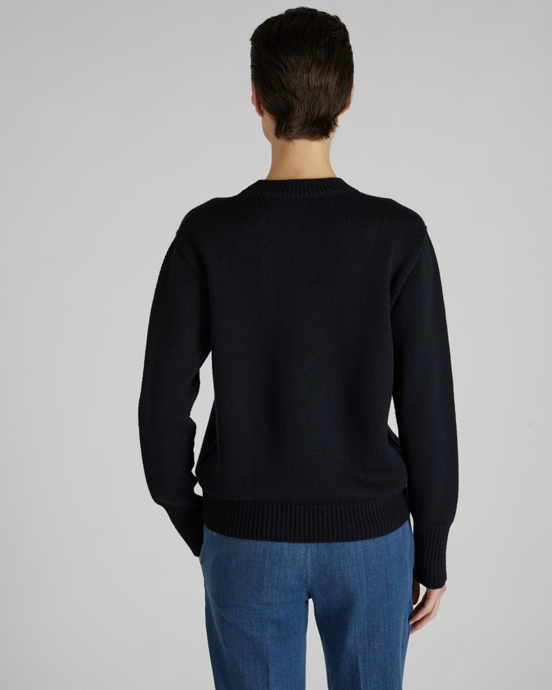 Regular-fit crewneck sweater in certified merino wool 3
