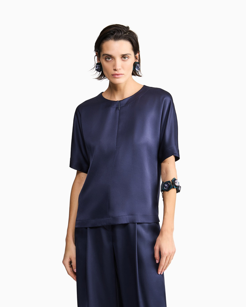 GIORGIO ARMANI SHORT-SLEEVED SHIRT IN DOUBLE-FACED SILK SATIN outlook