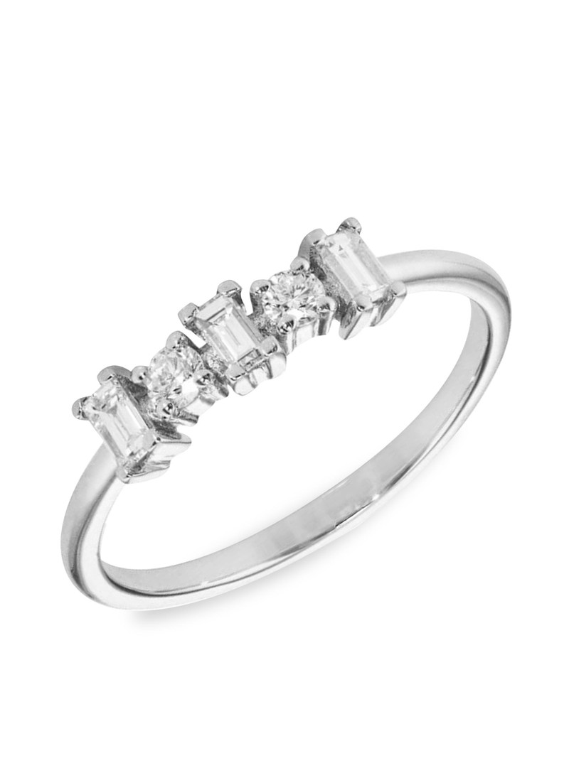 Baguette 18K White Gold & Diamond Ring 1