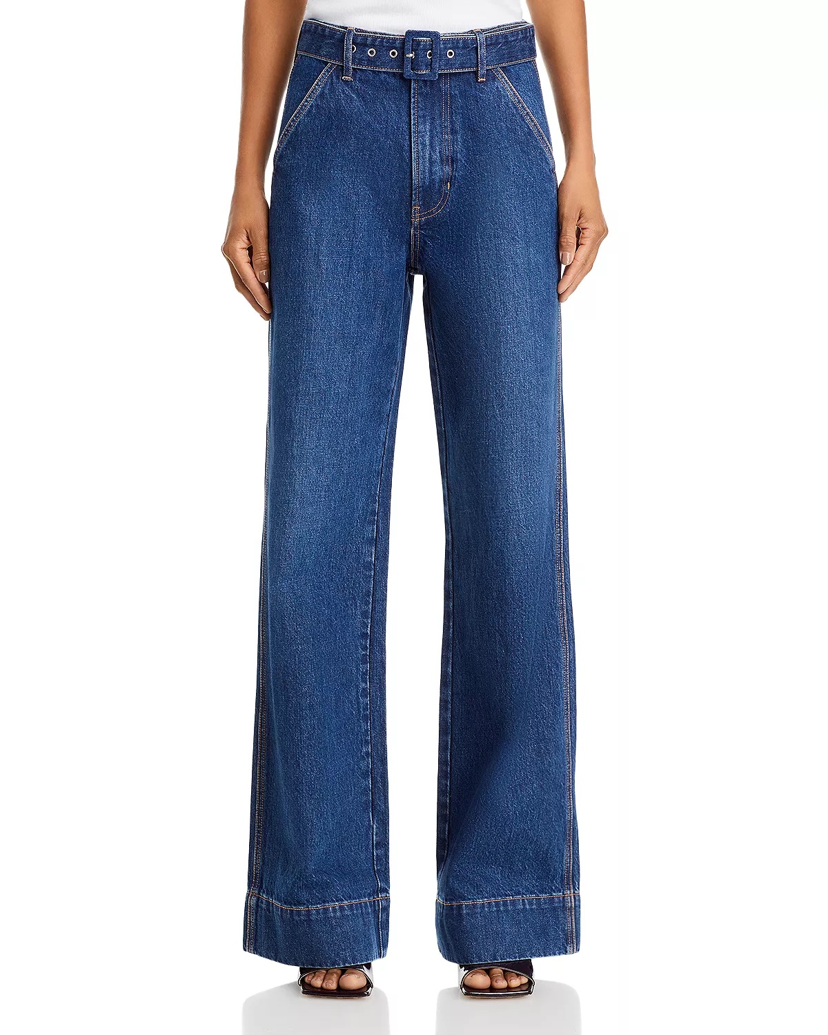 Taylor High Rise Wide Leg Jeans in Dusted Oxford - 7