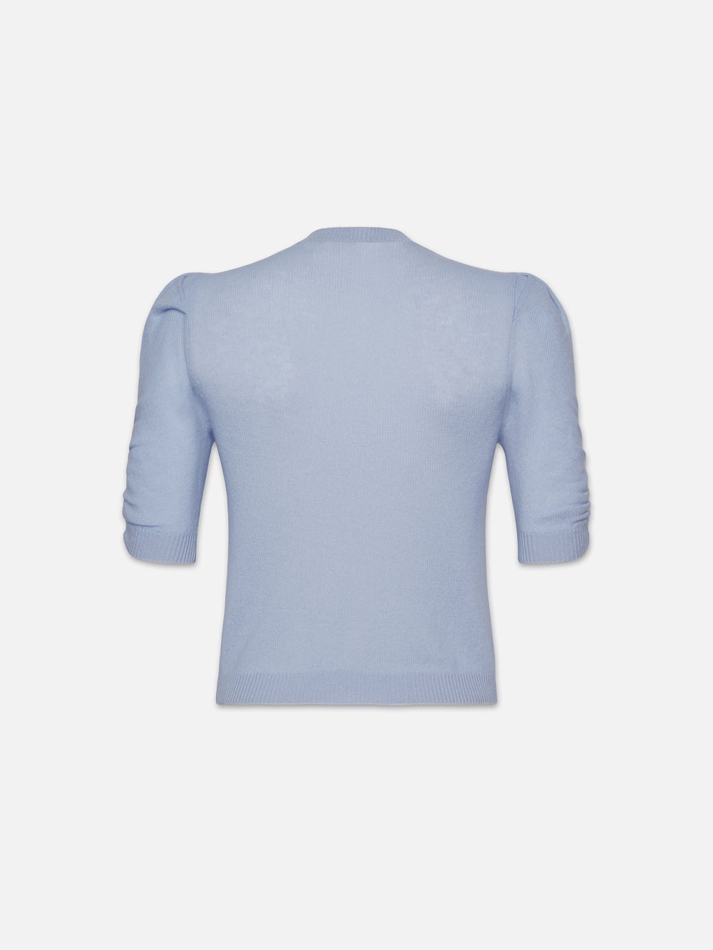 Ruched Sleeve Cashmere Sweater in Light Blue - 4