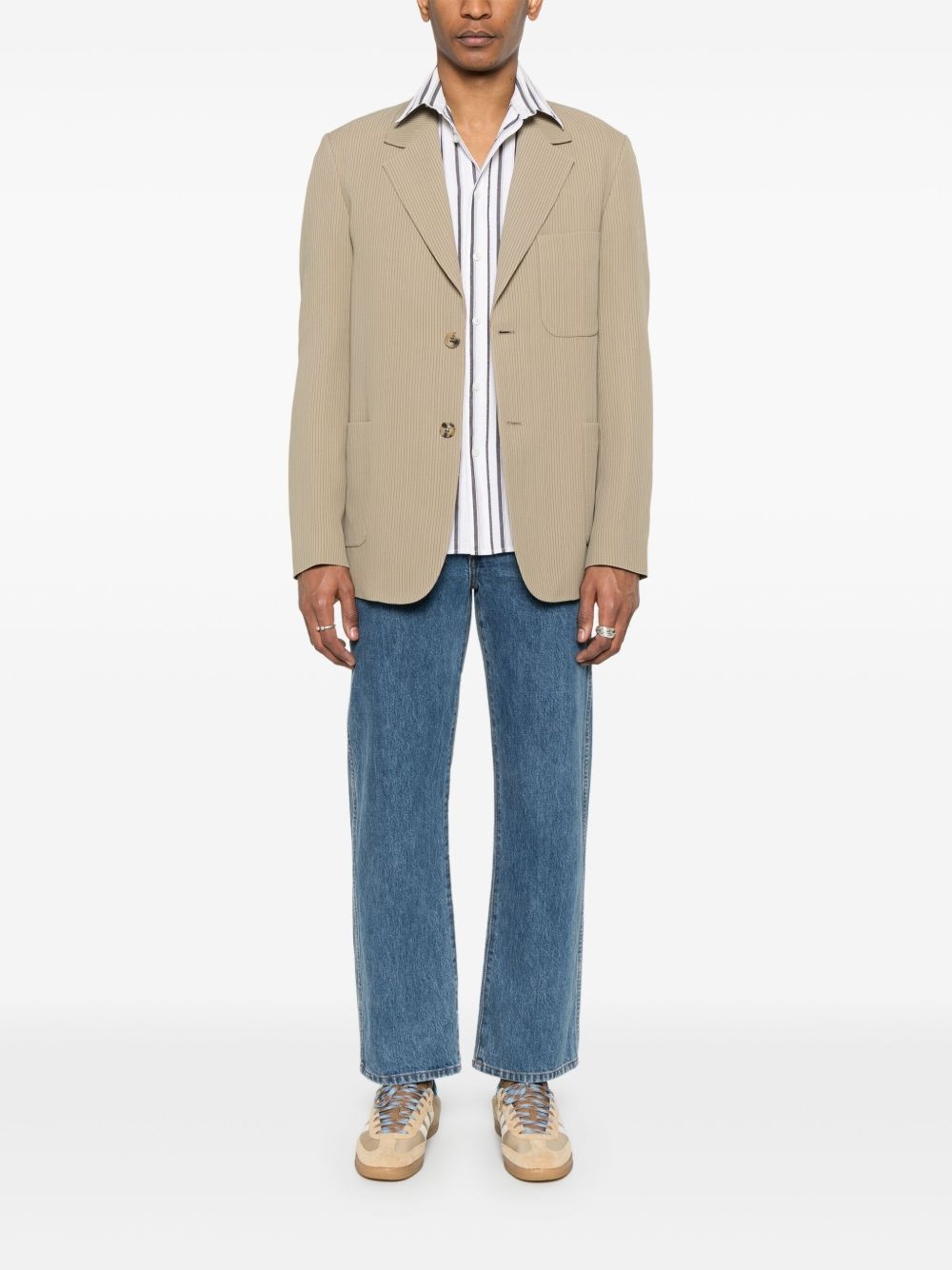 pinstripe single-breasted blazer - 2