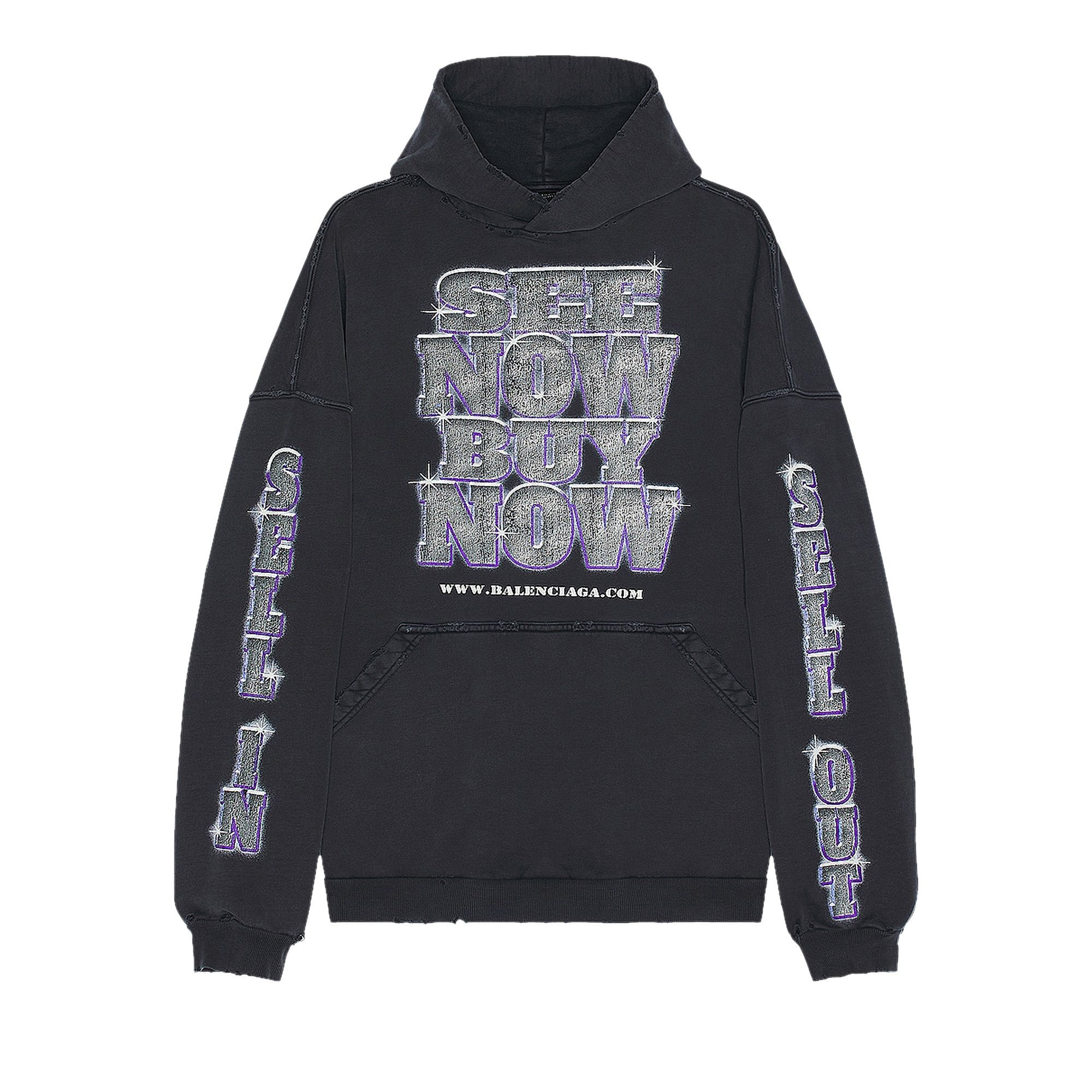 Balenciaga Large Fit Hoodie 'Faded Black' - 1