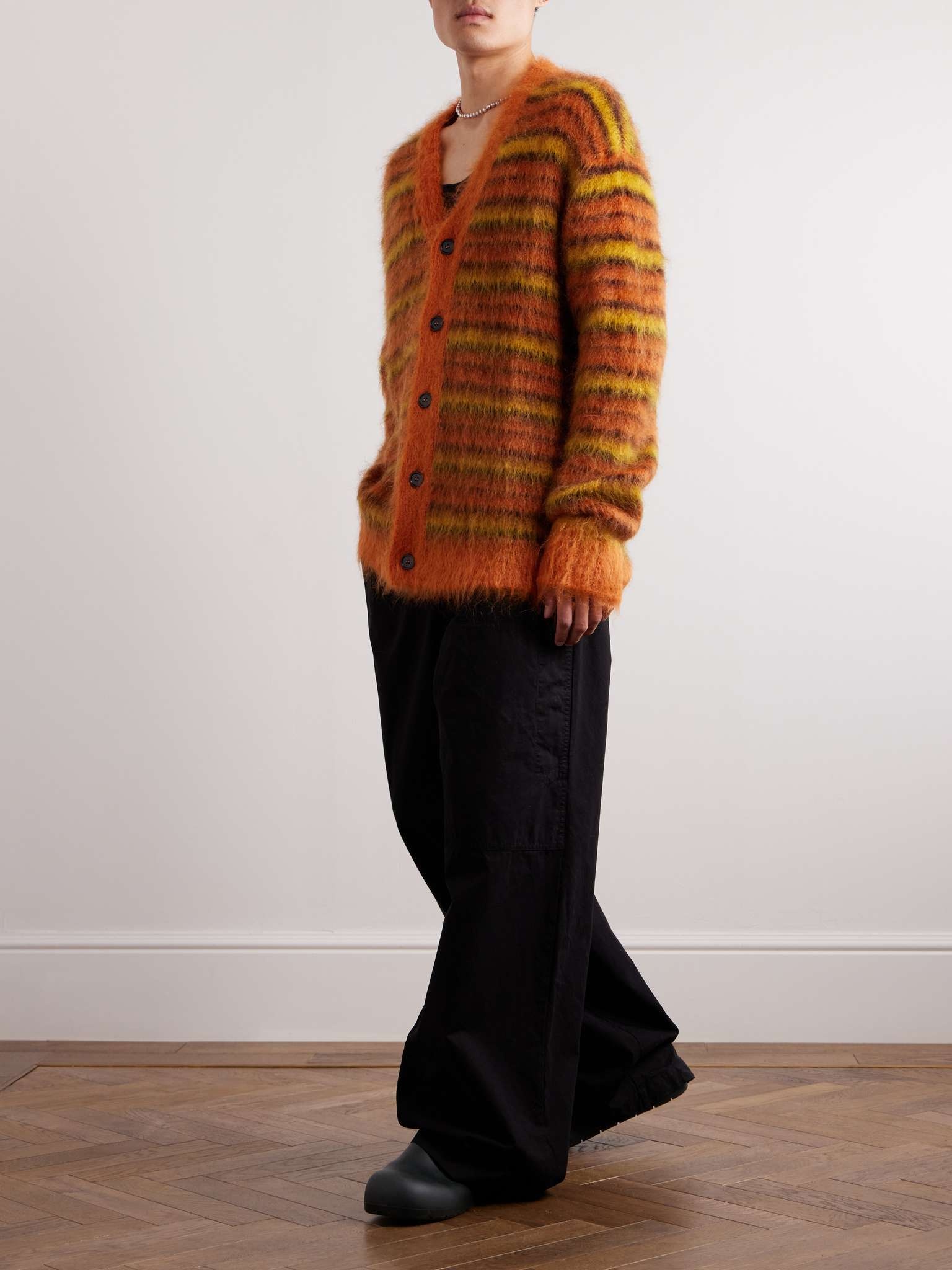 Striped Mohair-Blend Cardigan - 2